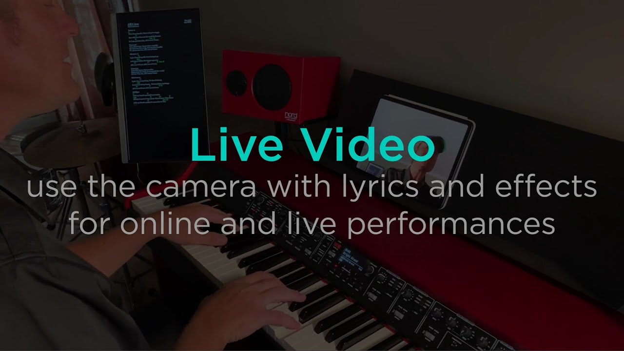 Using Live Video with Lyrics and Effects for Online Performances