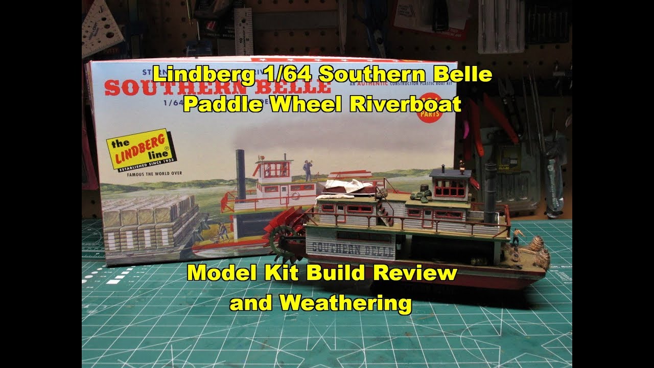 LINDBERG SOUTHERN BELLE PADDLE WHEEL RIVERBOAT 1/64 MODEL KIT BUILD REVIEW HL201