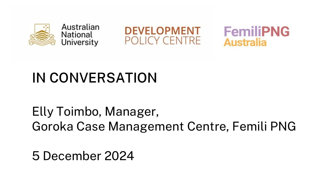 Seminar: In Conversation with Elly Toimbo, FemiliPNG