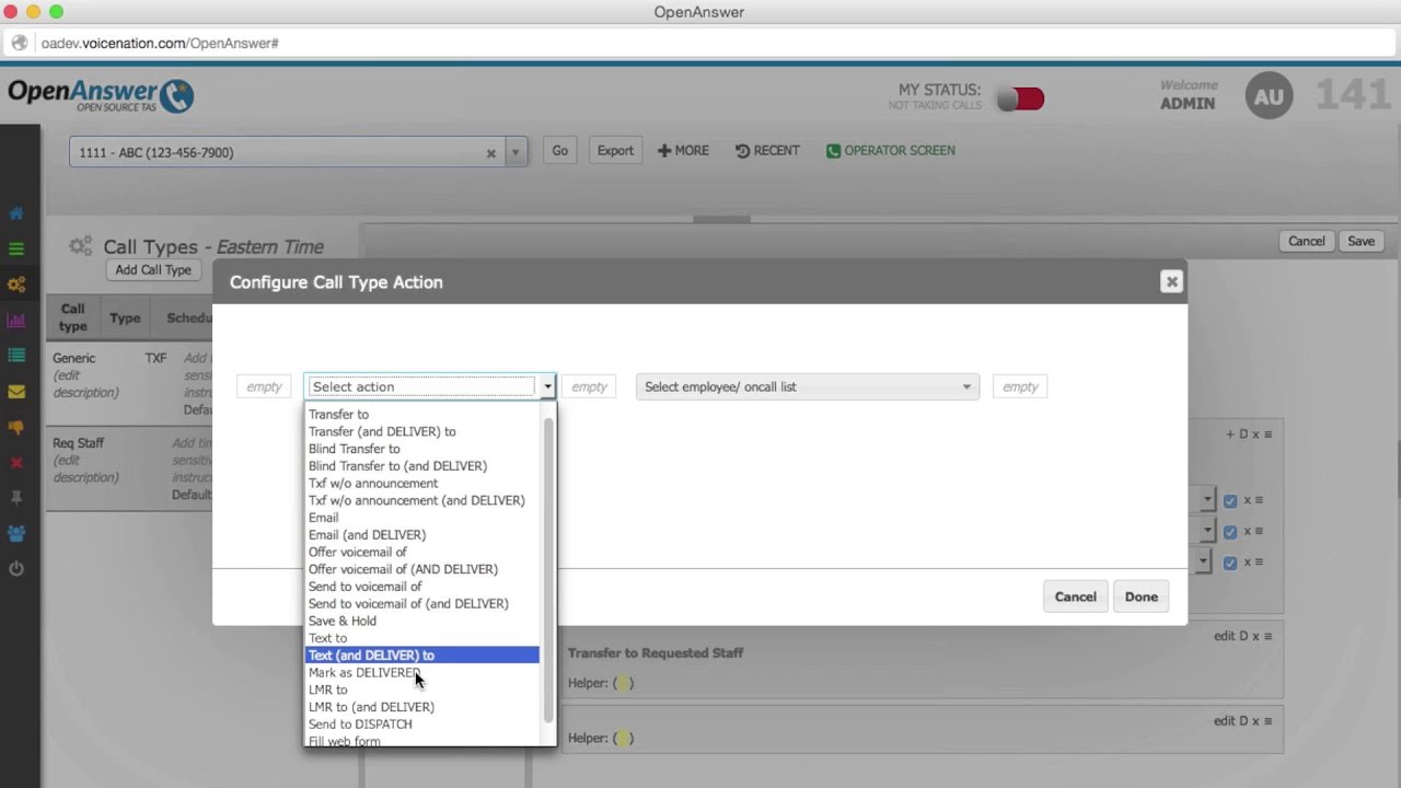 OpenAnswer Sub Accounts Setup (Call Types)