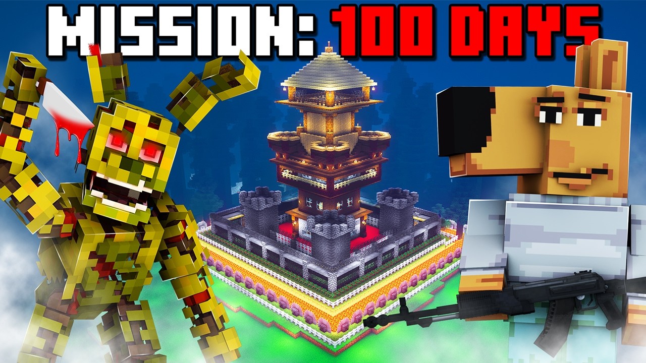 Surviving Minecraft's SCARIEST Horror Mods for 100 DAYS in Hardcore #7... Chill Guy & FNAF