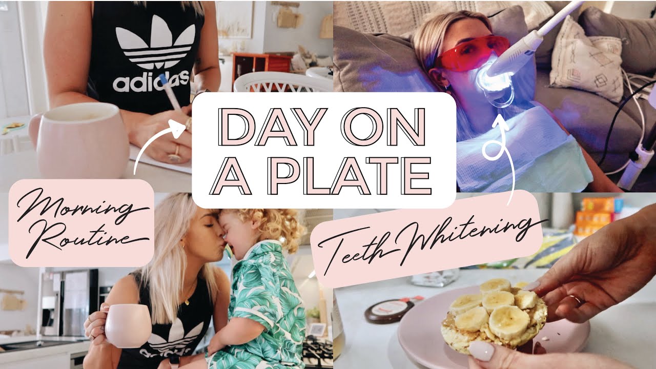 DAY ON A PLATE🥑🥯// DAILY CLEANING🧼 / TEETH WHITENING/ NEW BUNNY🐰