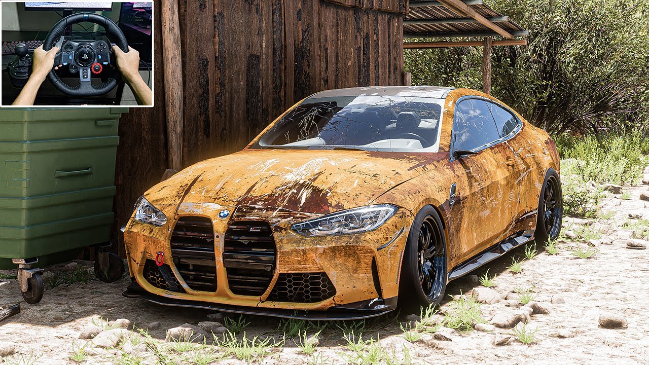 Rebuilding BMW M4 Competition Coupe Forza Horizon 5 Logitech G29 Stering Wheel Gameplay