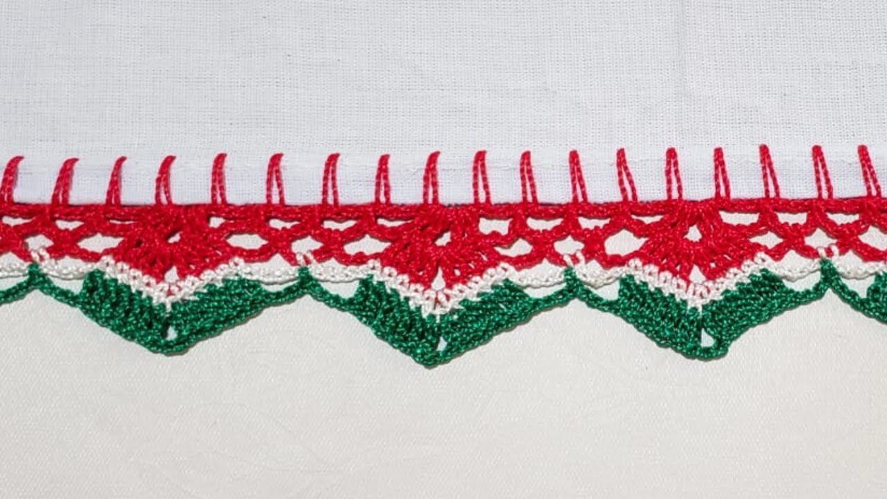 🍉Barrado melancia em crochê para pano de prato Nº 08