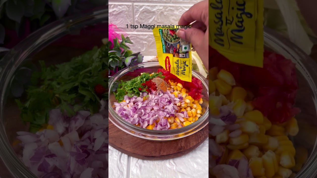 Sweet Corn Bhel Recipe | Sweet Corn Chaat | Sweet Corn Recipe #shorts #youtubeshorts #shortsfeed
