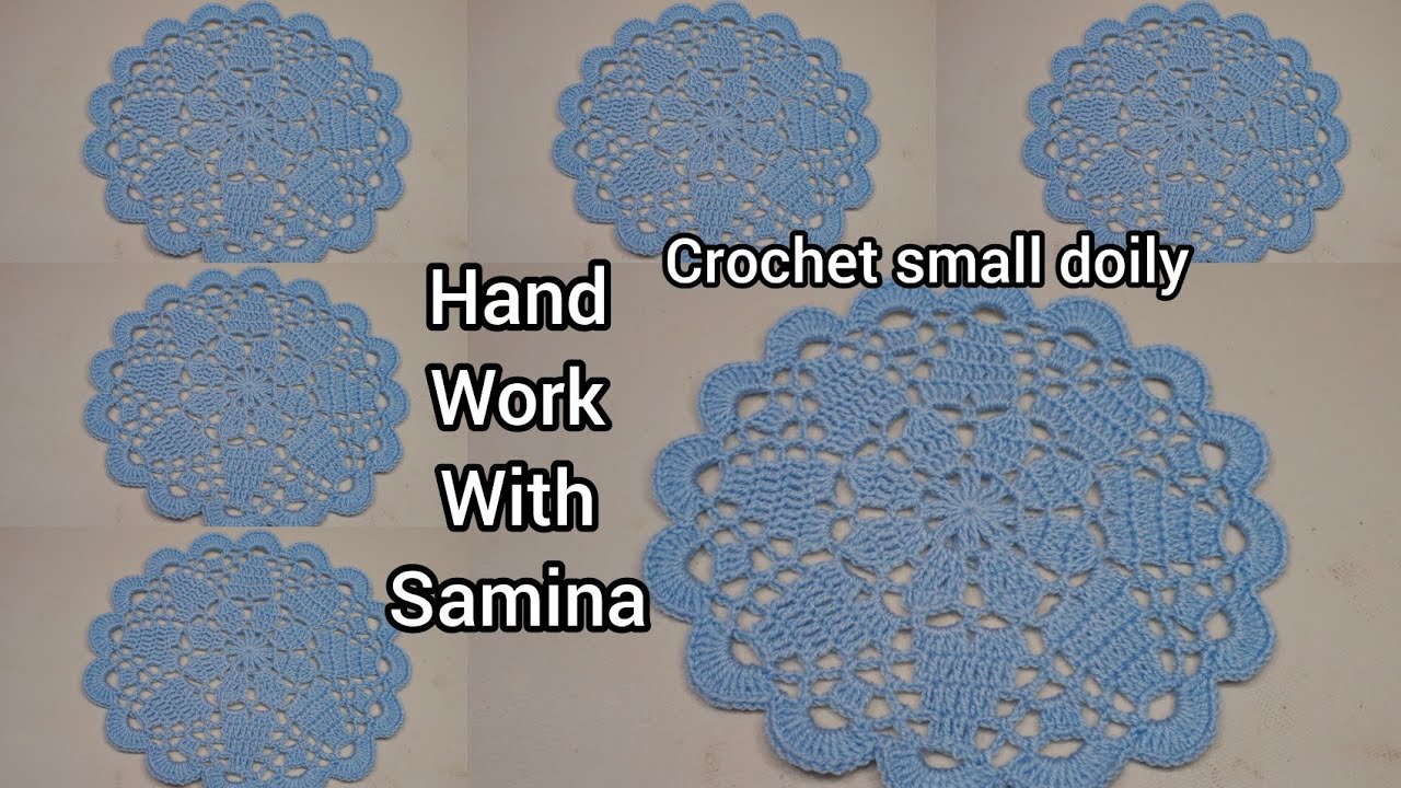 Crochet small doily patterns | crochet table mat tutorial @HandworkWithSamina339 