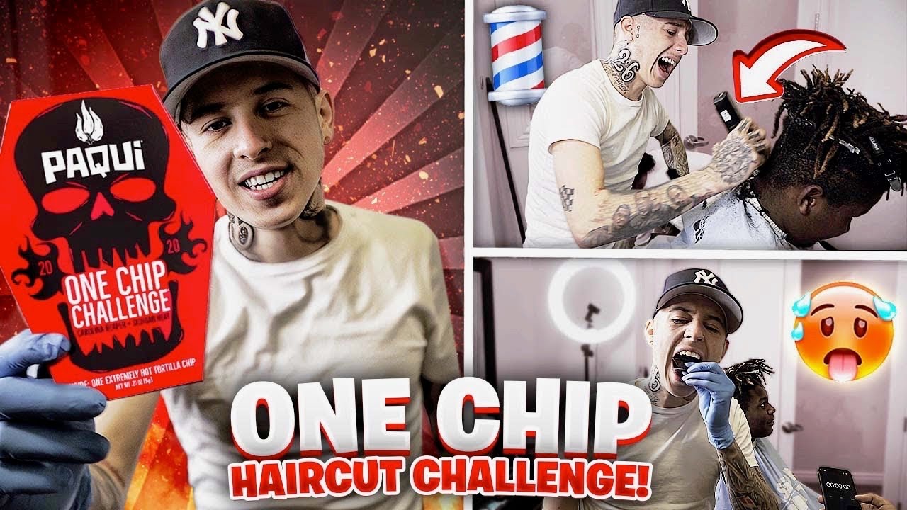 ONE CHIP CHALLENGE 🥵  I ATE THE WORLDS HOTTEST CHIP AND DID A HAIRCUT! 💈   VICBLENDS 🔥