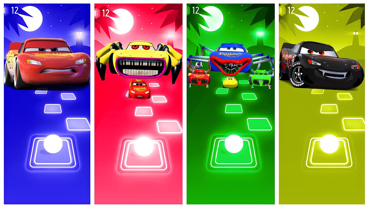 Lightning McQueen vs McQueen Eater vs Evil McQueen  - Tiles Hop EDM Rush