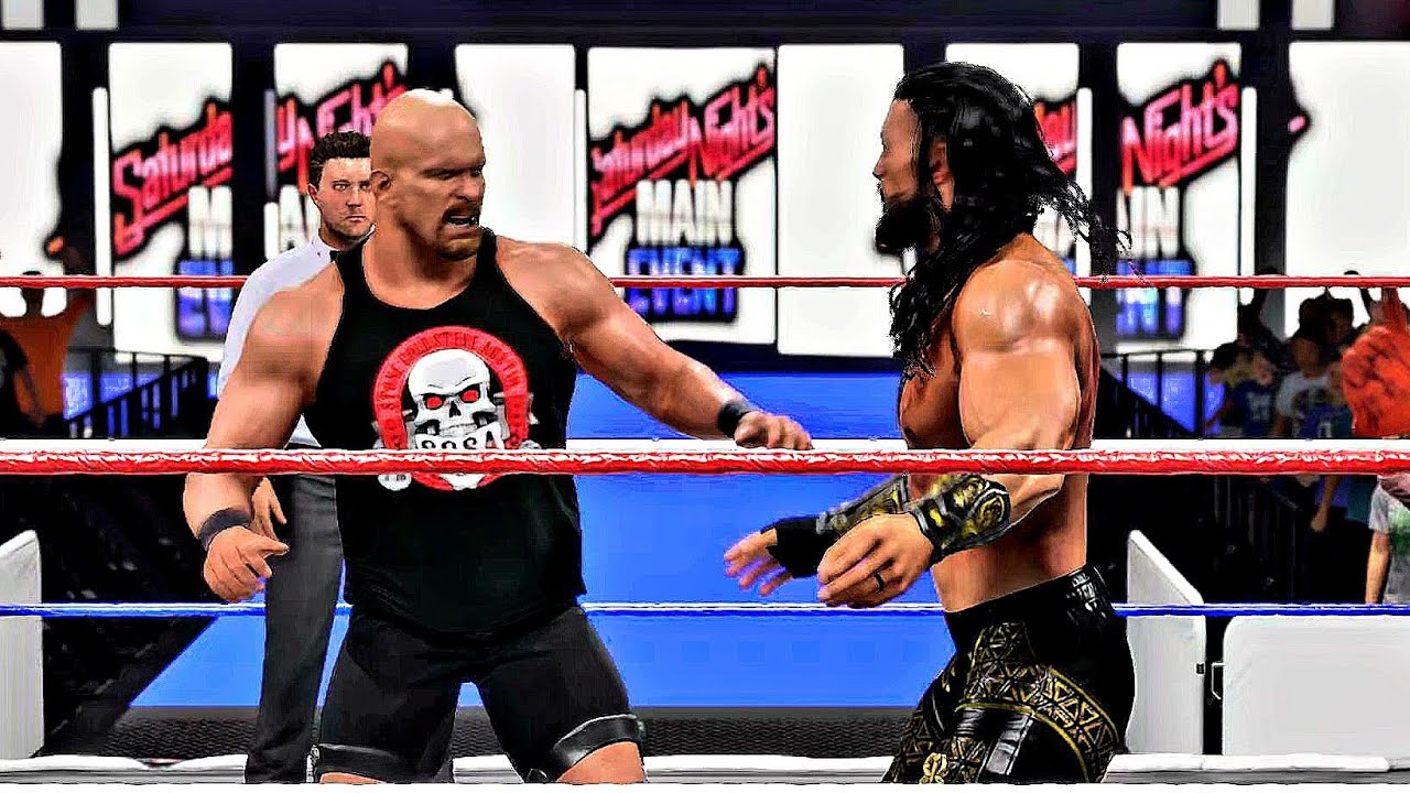 WWE 2K25 STONE COLD STEVE AUSTIN VS ROMAN REIGNS SATURDAY NIGHT MAIN EVENT! 
