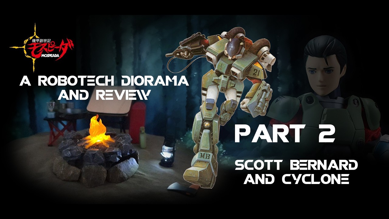 Building and lighting a Robotech Mospeada Diorama and reviewing Scott Bernard and Cyclone