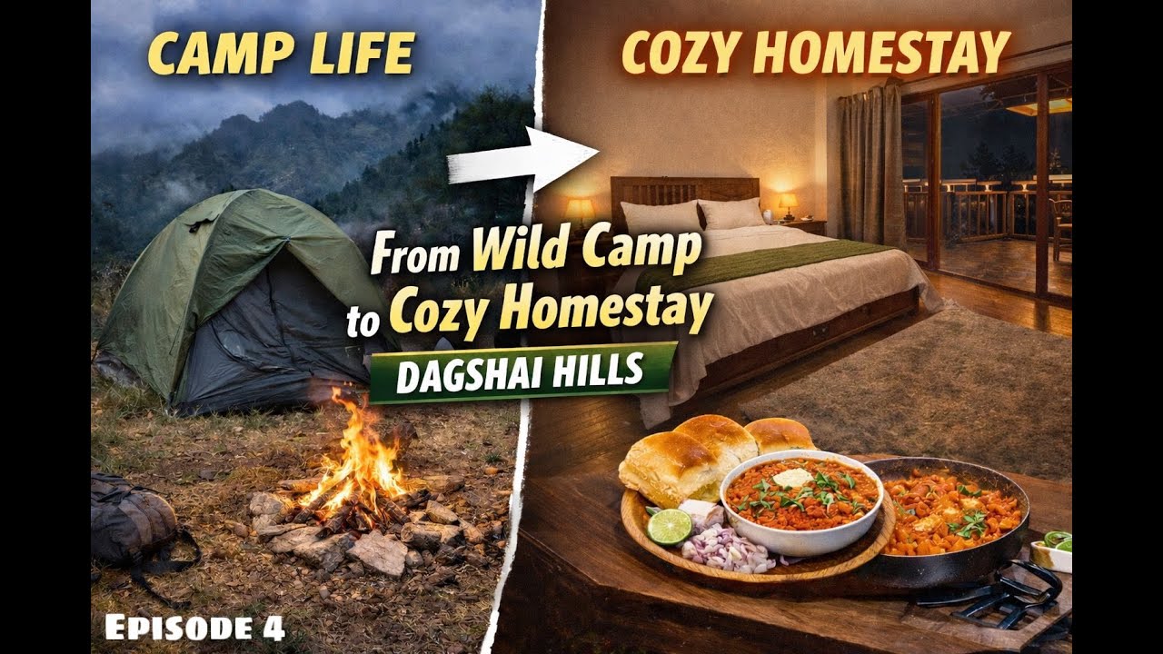 We Left Our Campsite for This Hidden Homestay in Dagshai 😲 | Pav Bhaji Night in the Hills