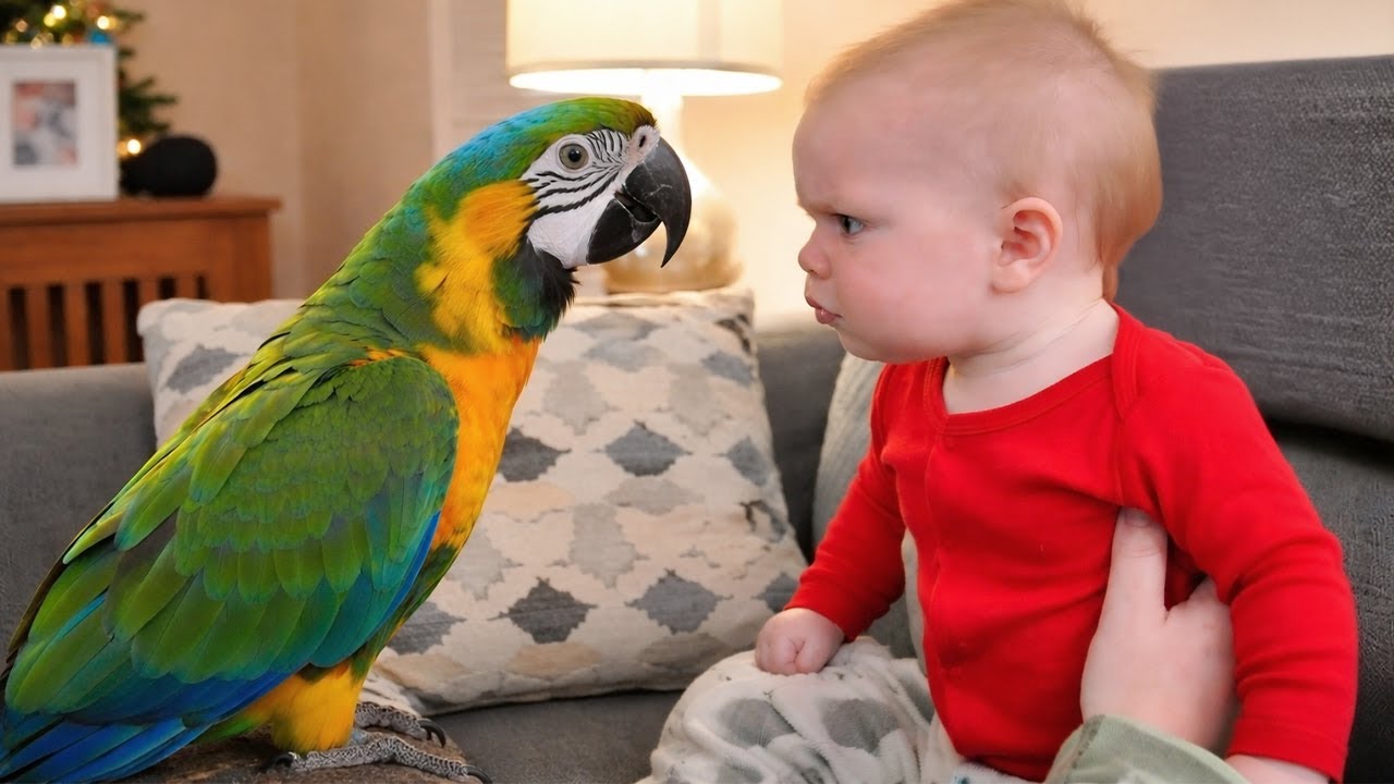 The Most Serious Debate of the Year Between a Baby and a Talking Parrot! 🤪
