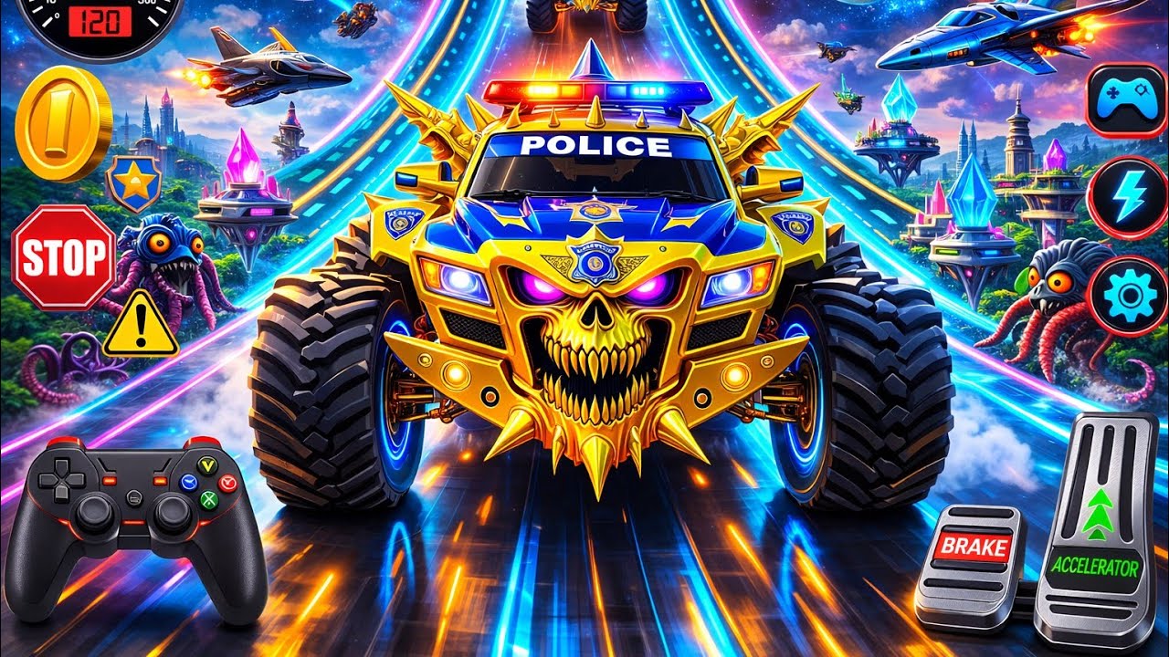 🚨 Monster Truck Mega Ramp Extreme Racing Mega Ramp Extreme Stunts 🤯 Insane Crash Stunt (Part 4)