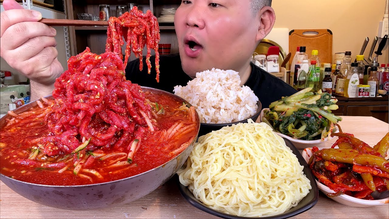 40도에 먹는 살얼음 한우물회 국수와 국밥.. 관자놀이 땀샘까지 얼어버렸습니다 MUKBANG