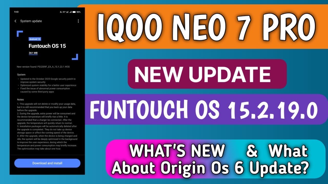 IQOO NEO 7 PRO  OCTOBER MONTH NEW UPDATE | WHAT ABOUT ORIGIN OS 6 ? 