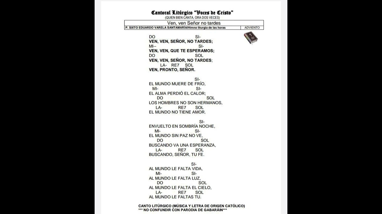 ven ven señor notardes p.sixto versión orijinal