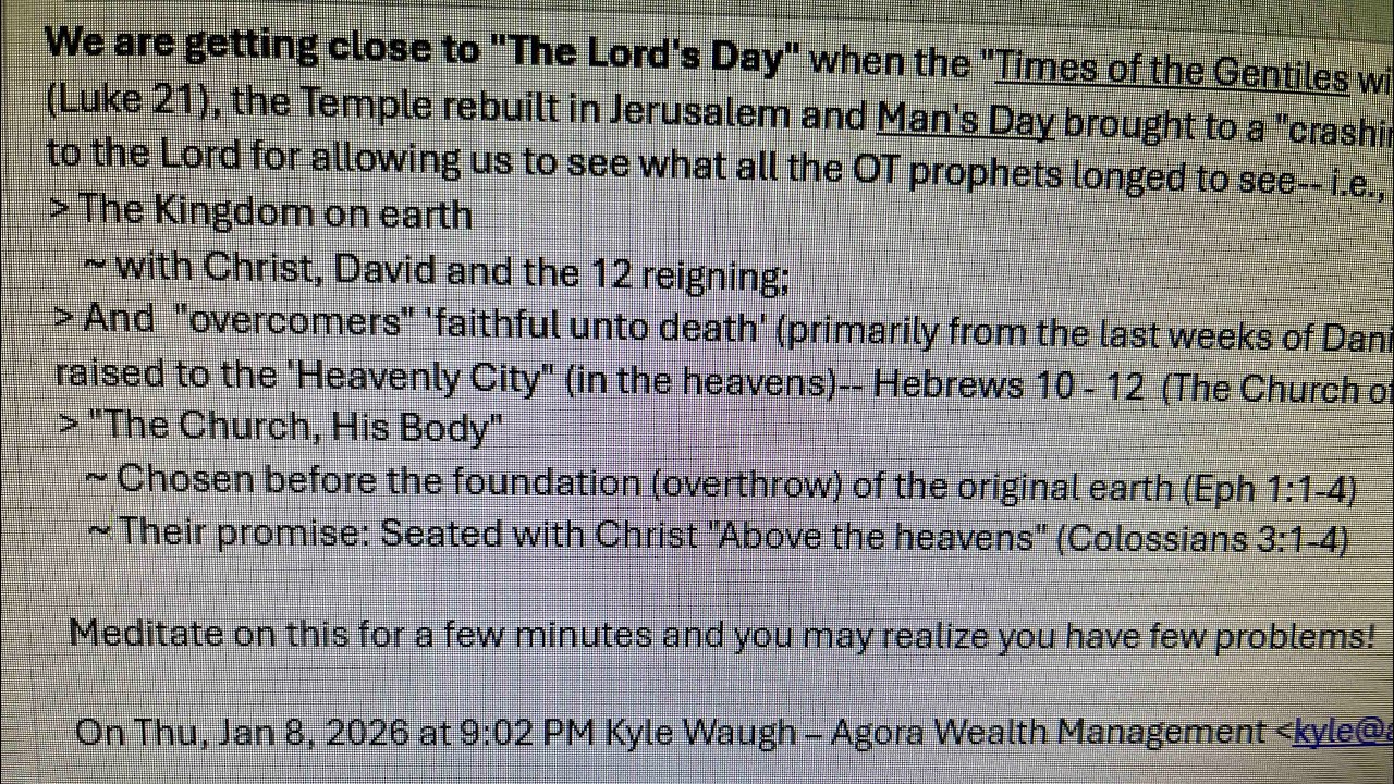 I asked ChatGPT if we are getting close to The Lord‘s Day ?
