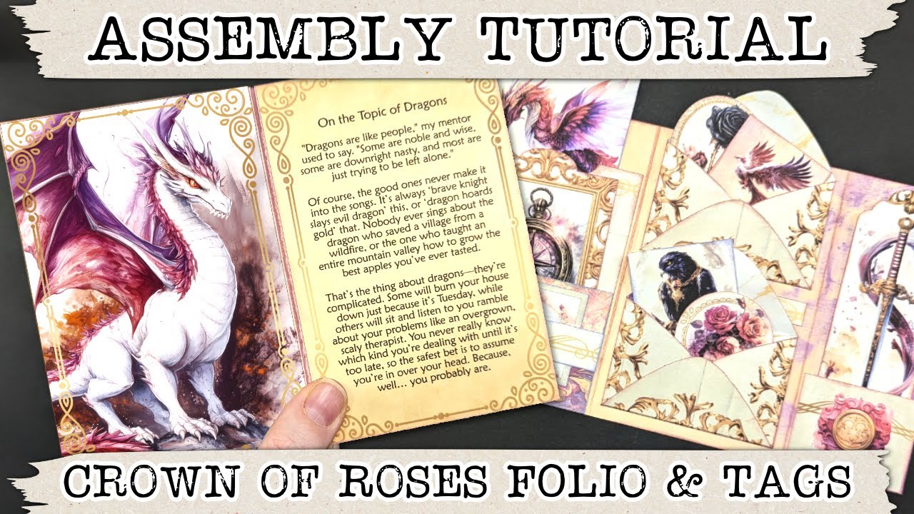 Crown Of Roses Junk Journal Kit | Folio and Pocket Tags Assembly Tutorial