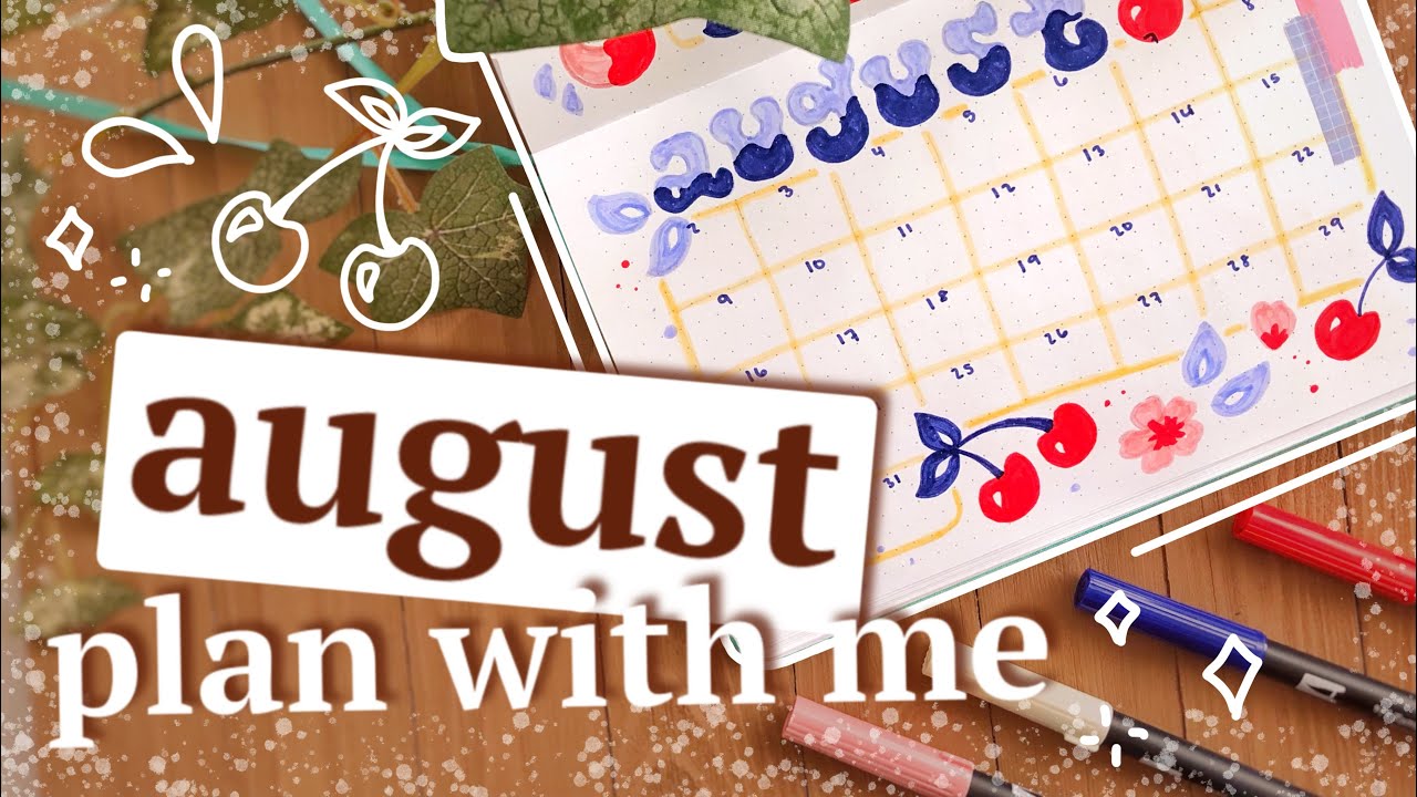 AUGUST 2021 bullet journal setup || using a NO LINE ART style?! || plan with me