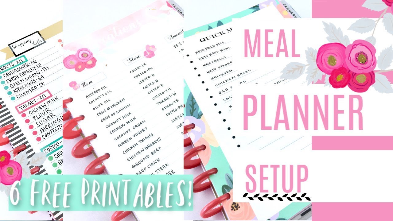Бесплатные распечатки! + Планирование питания | Happy Planner