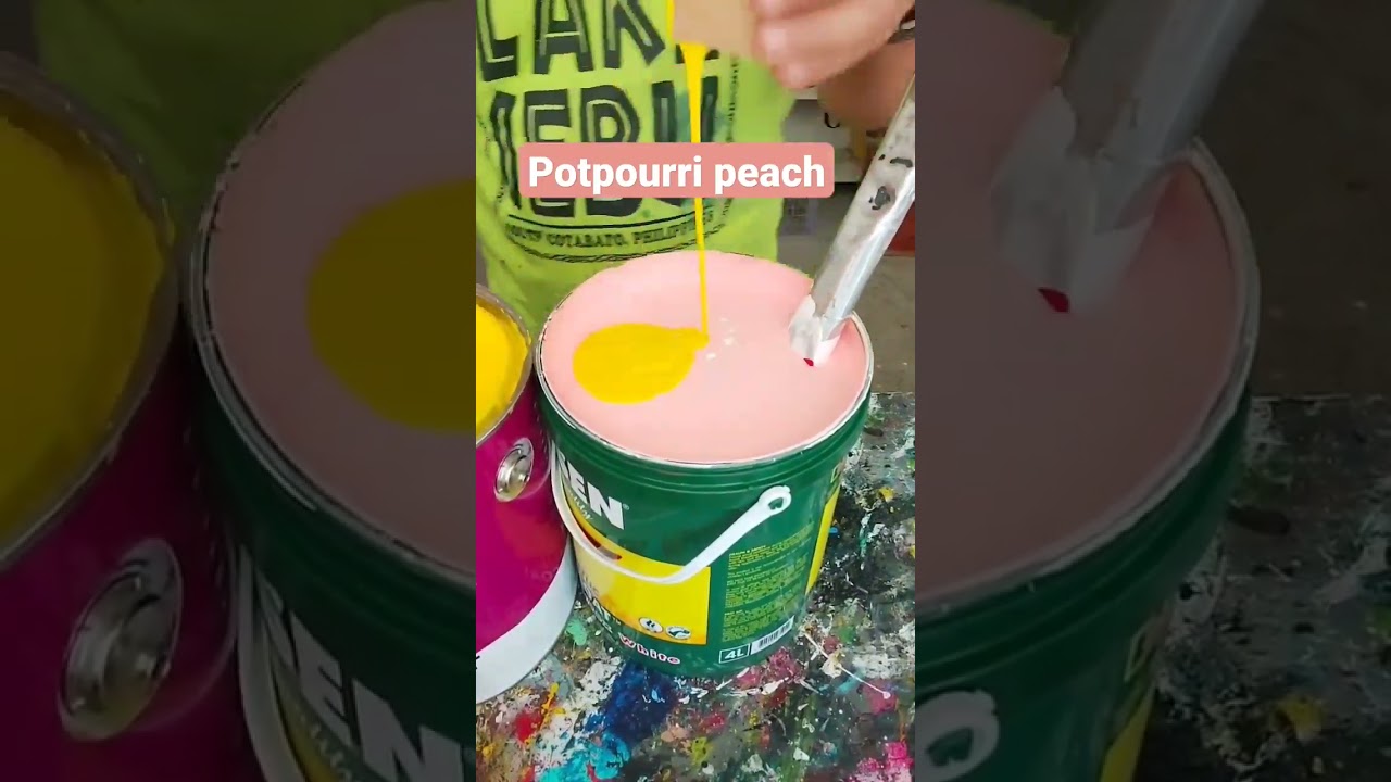 HOW TO MAKE POTPOURRI PEACH COLOR #white #bulletinred #hanzayellow #paintmixing #shortvideos