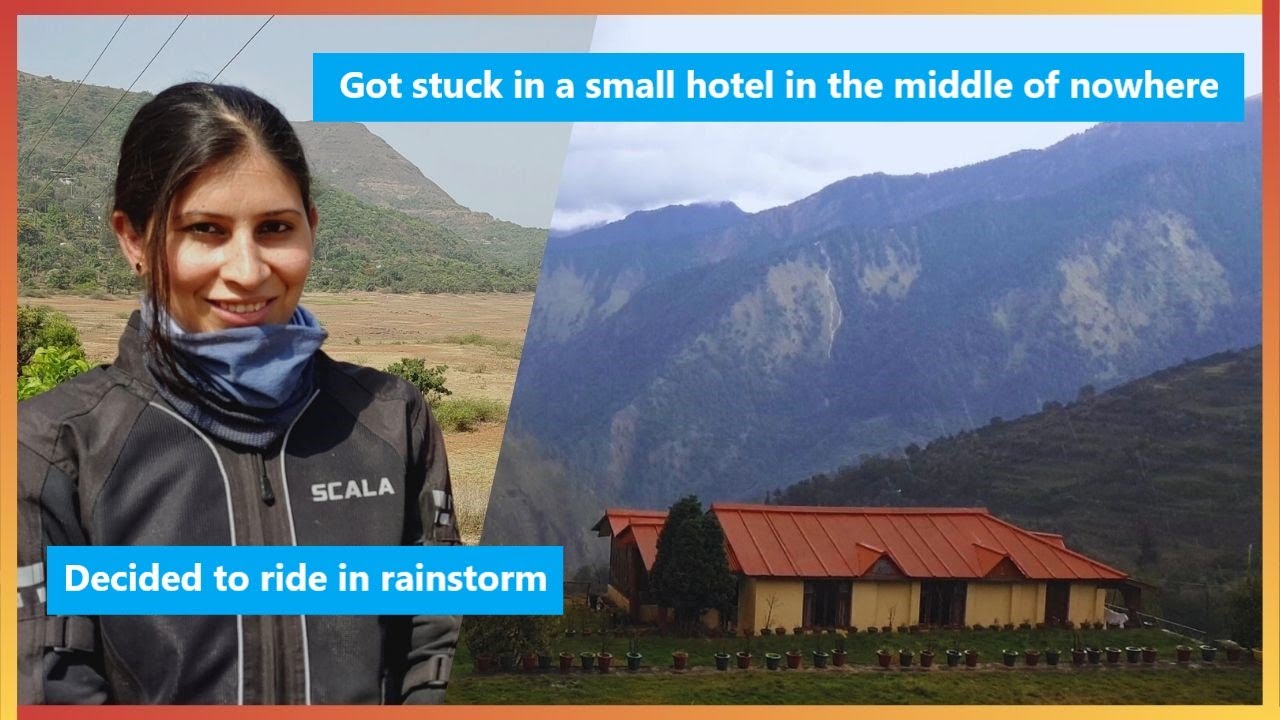 We got stuck in a small hotel in the middle of nowhere. But we decided to ride in rainstorm.