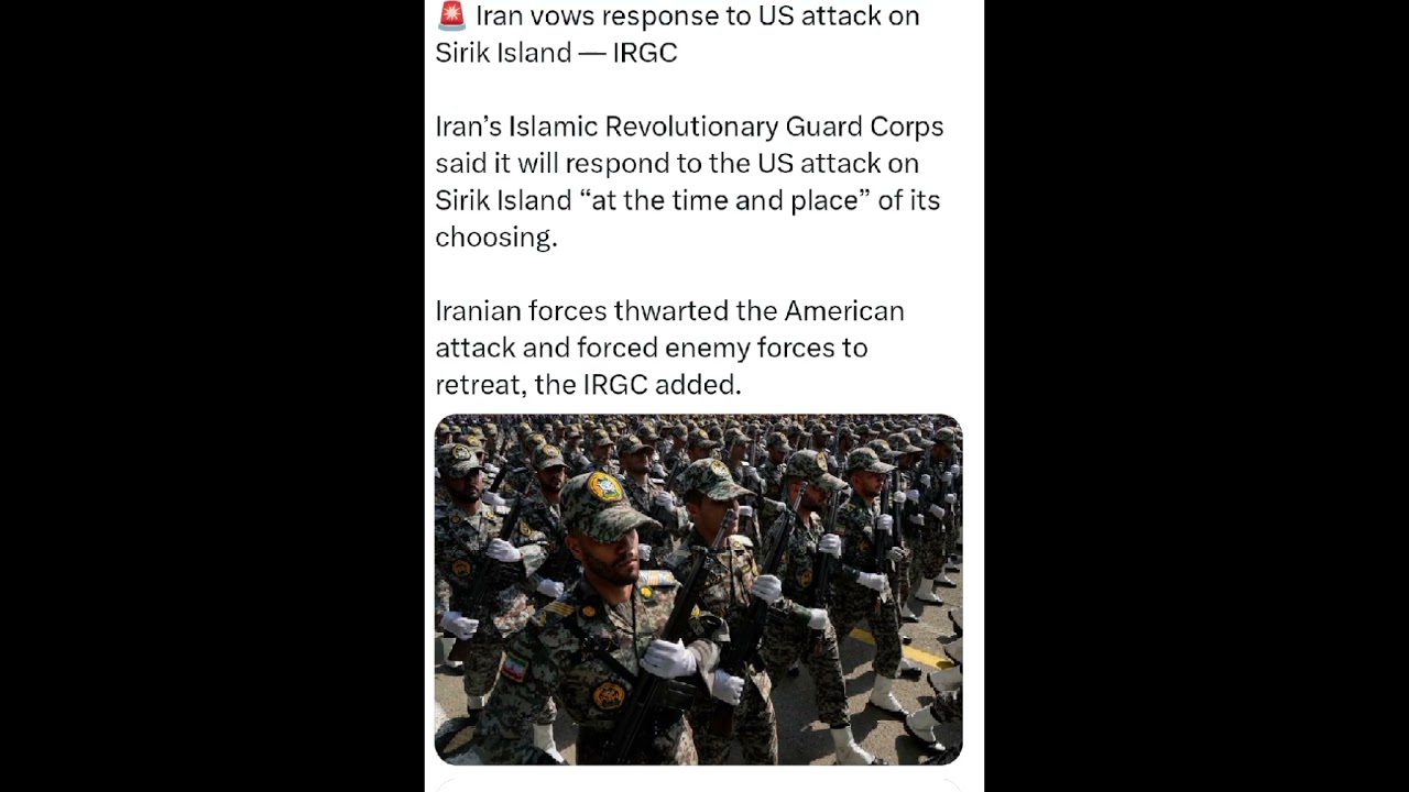 Iran vows response to US attack on Sirik Island &mdash; IRGC