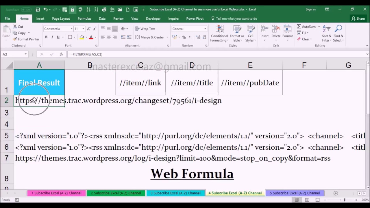 FILTERXML Web Function with Examples in MS Office Excel Spreadsheet 2016