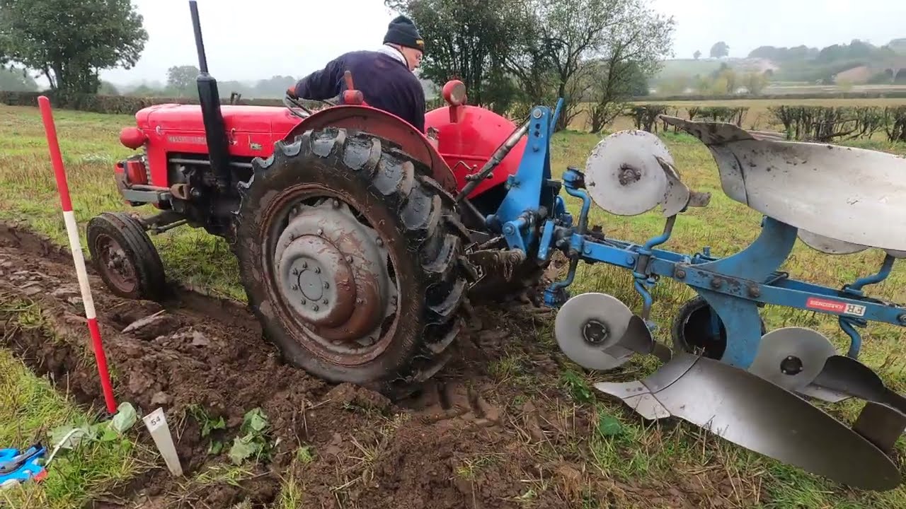 1961 Massey Ferguson 65 3.3 Litre 4-Cyl Diesel Tractor (58 HP) with Ransomes Plough