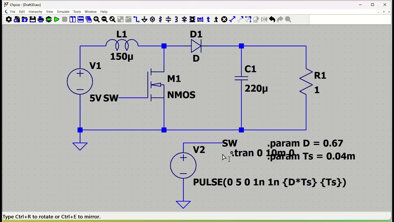 027 Boost Converter simulation in LTSpice