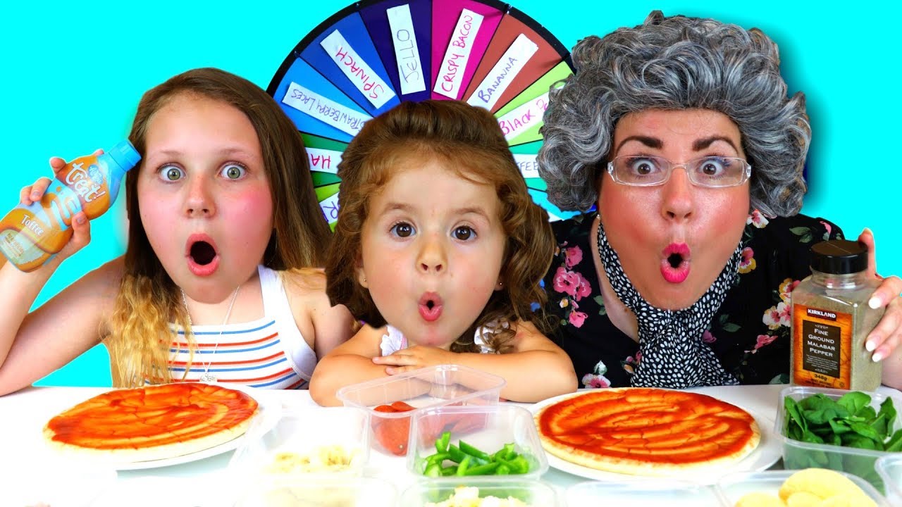 Mystery Wheel of Pizza Challenge!! GREEDY GRANNY vs Ruby Rube & Bonnie