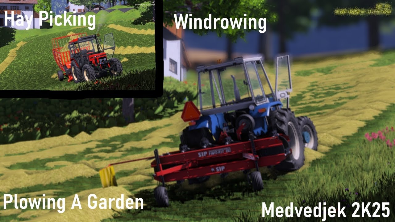 Windrowing And Plowing A Garden.FS22/Medvedjek