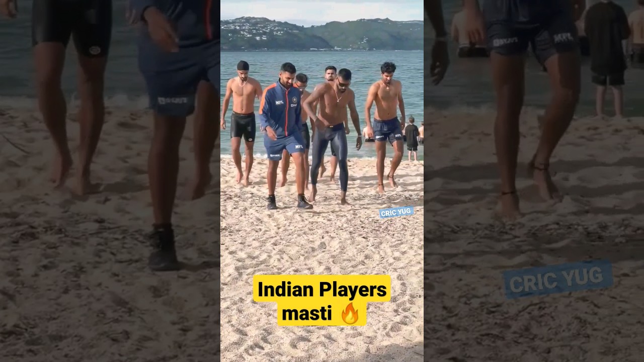 Indian Players doing masti on BEACH 🏖 #shorts #teamindia #cricket