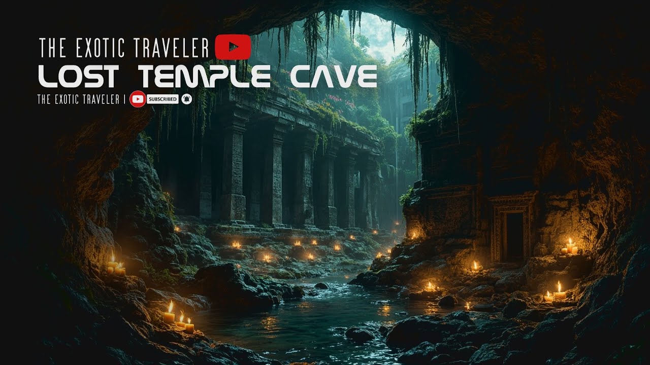 THE EXOTIC TRAVELER | Lost Temple Cave Ambience – Gentle Stream & Candlelight Meditation Music