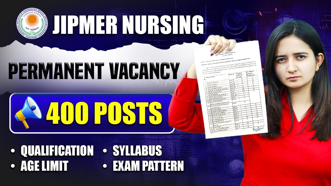 JIPMER nursing officer recruitment 2025 | Qualification, Syllabus, Age Limit & Exam Pattern | NPrep