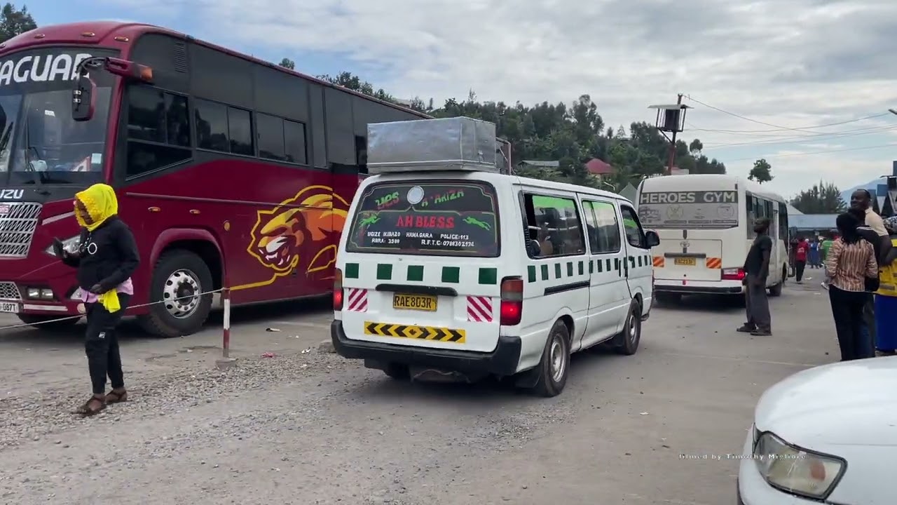 Buses and Food Market in Ruhengeri, Rwanda 2024 (Rwanda's 3rd largest city)