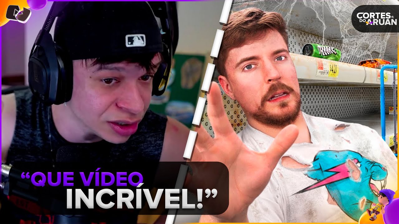 ARUAN REAGE: $10,000 PARA CADA DIA QUE SOBREVIVER NO SUPERMERCADO (MRBEAST) - Cortes do Aruan