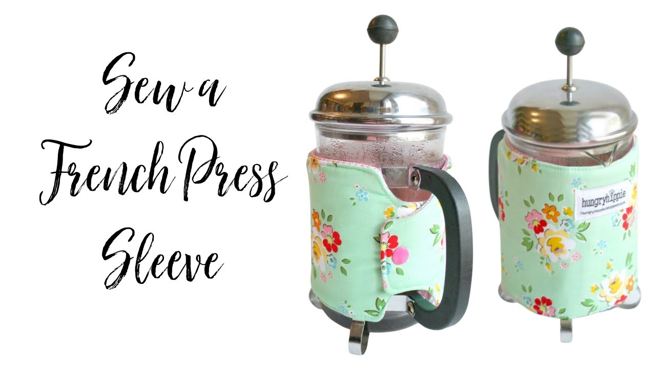 French Press Coffee Sleeve sewing tutorial