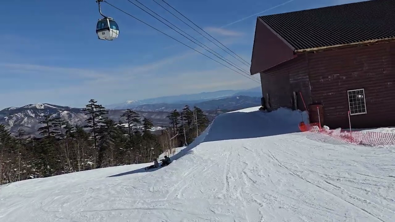 13 minutes ski down from summit