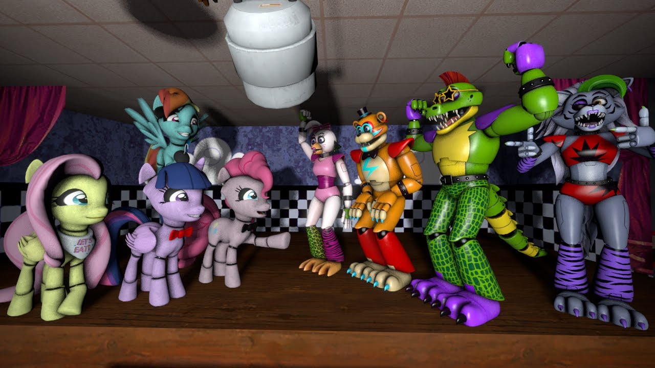 [SFM/FNAF] Глэмроки посещают Понитроникс