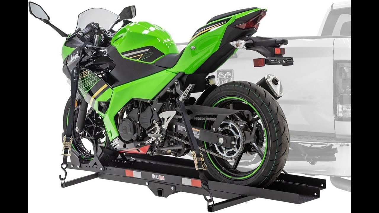 Review: Black Widow Motorcycle Carrier  – 600 lb Hitch Hauler w/ Ramp & Anti-Rattle!