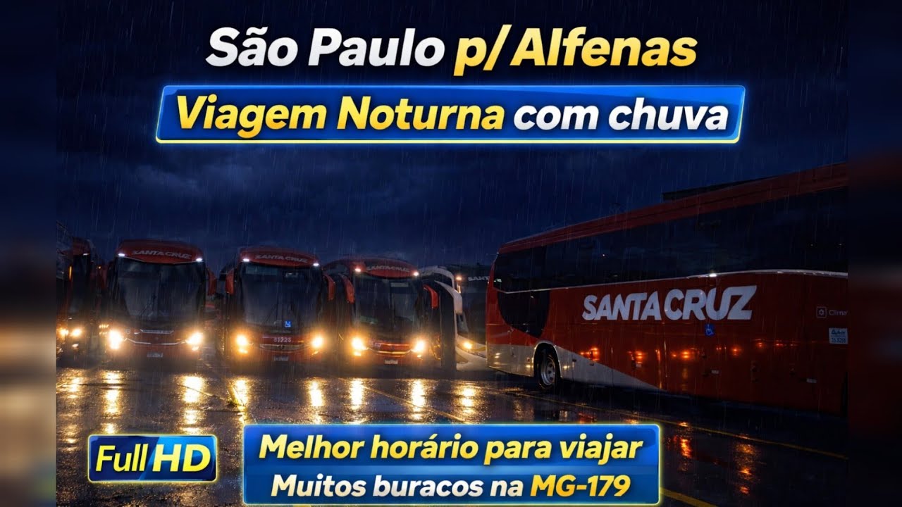 Viagem Noturna com chuva - São Paulo p/ Alfenas - 23h30 EP - 09/26