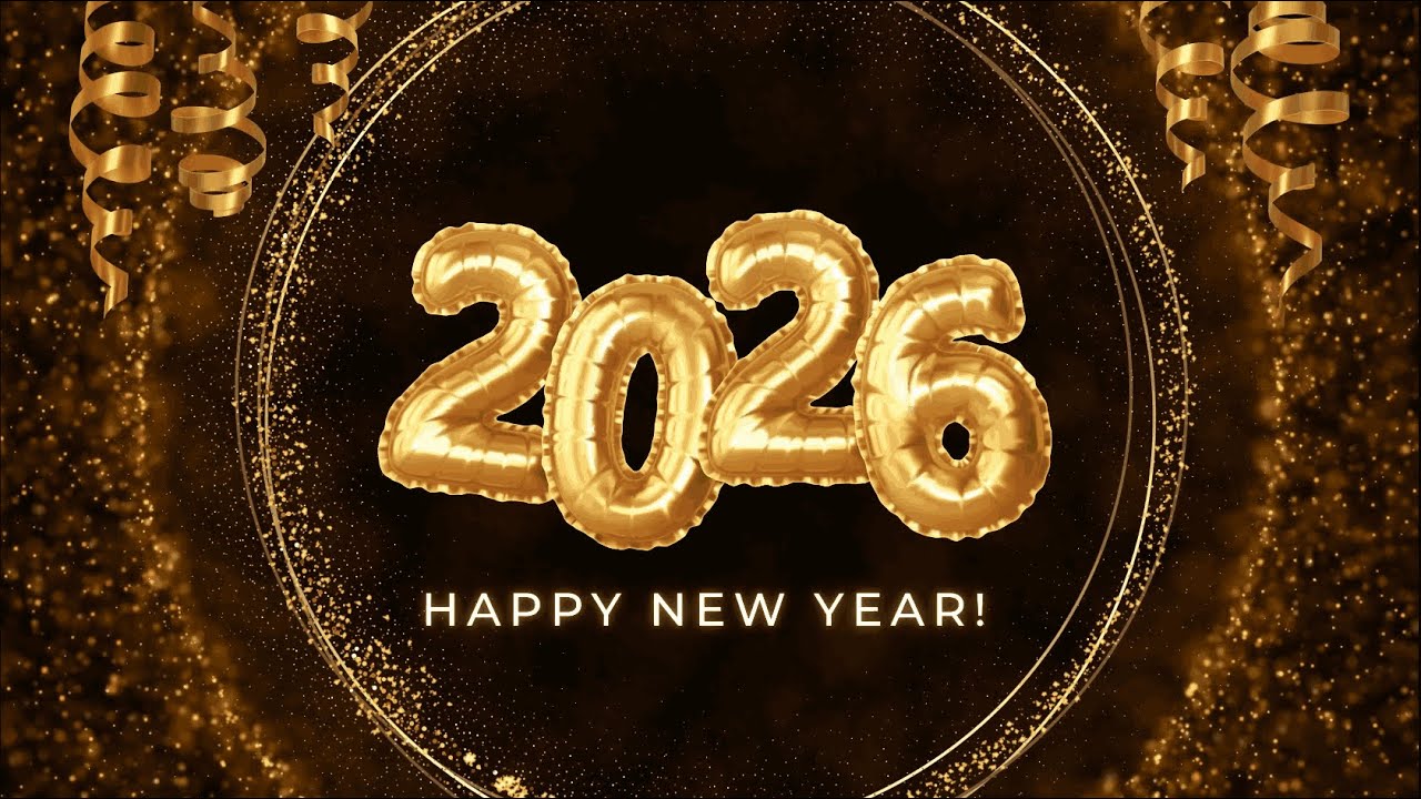 4K NEW YEAR 2026  1 HOUR BACKGROUND VIDEO LOOP | GOLDEN BACKGROUND VIDE LOOP FOR NEW YEAR 2026 |