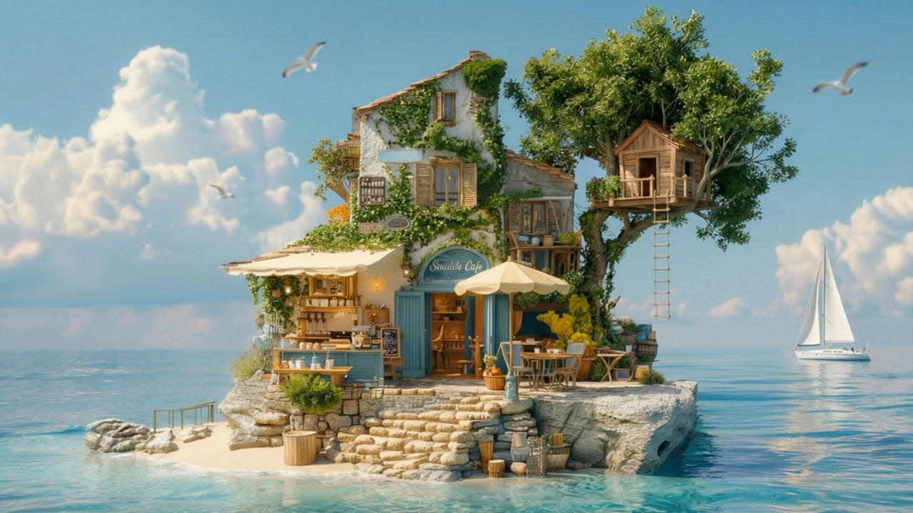 Cozy Seaside Lofi Beats | Relax & Unwind on a Tiny Island 🏝️