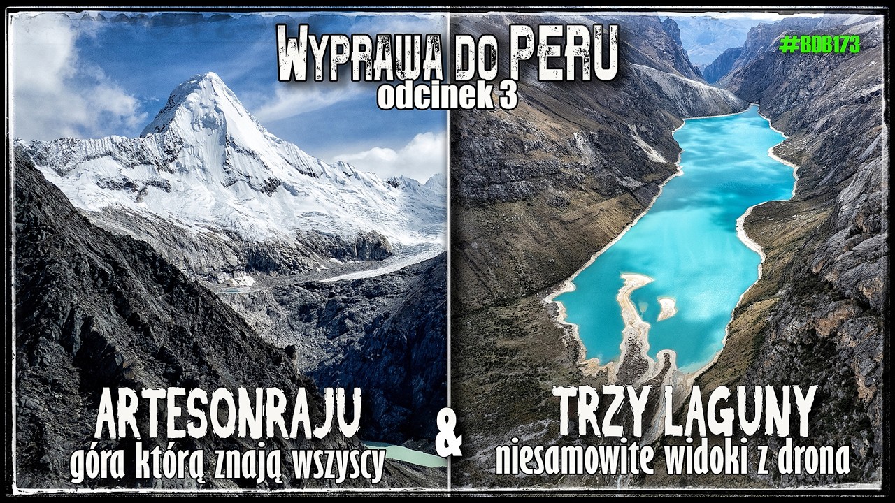 Wyprawa do Peru 3 - Laguna Paron i góra którą znają wszyscy Artesonraju - widoki z drona [UHD 8k]