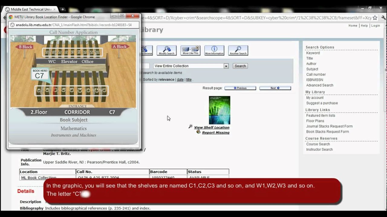 METU Library CNA - Call Number Application