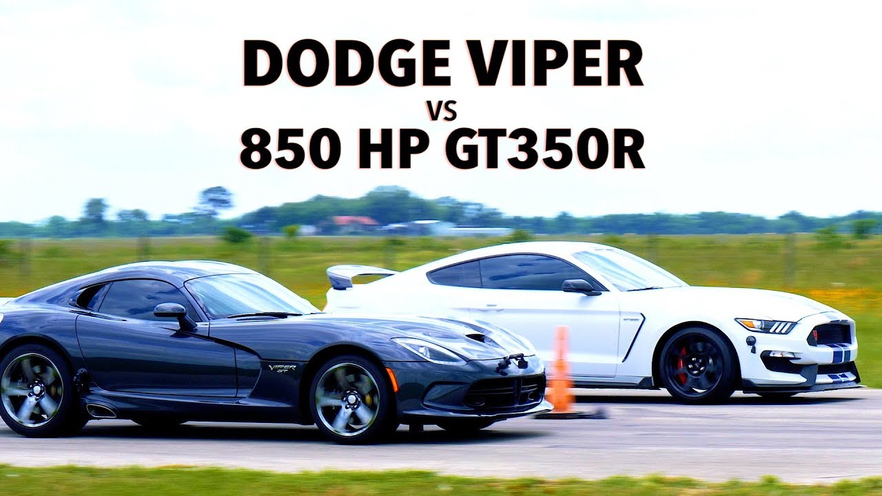 650 HP Dodge Viper vs 850 HP GT350R Mustang Roll Racing