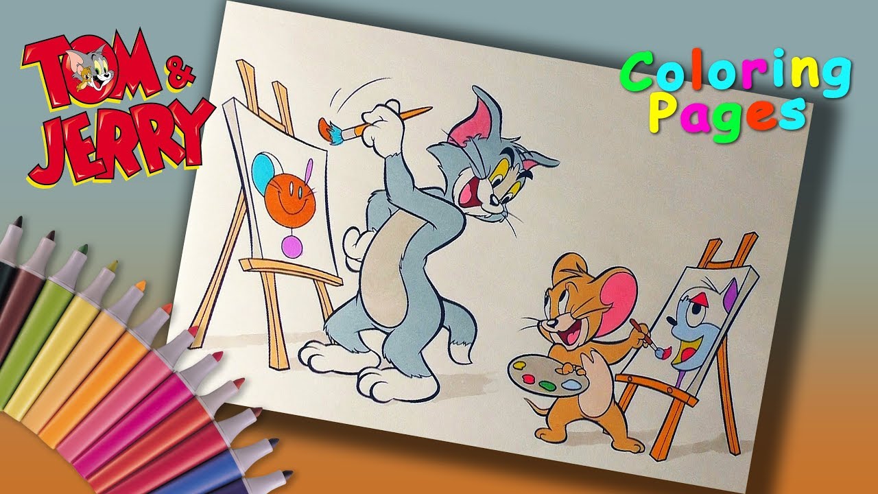 Tom & Jerry Coloring Pages Colours #forKids. Tom & Jerry are funny artists.