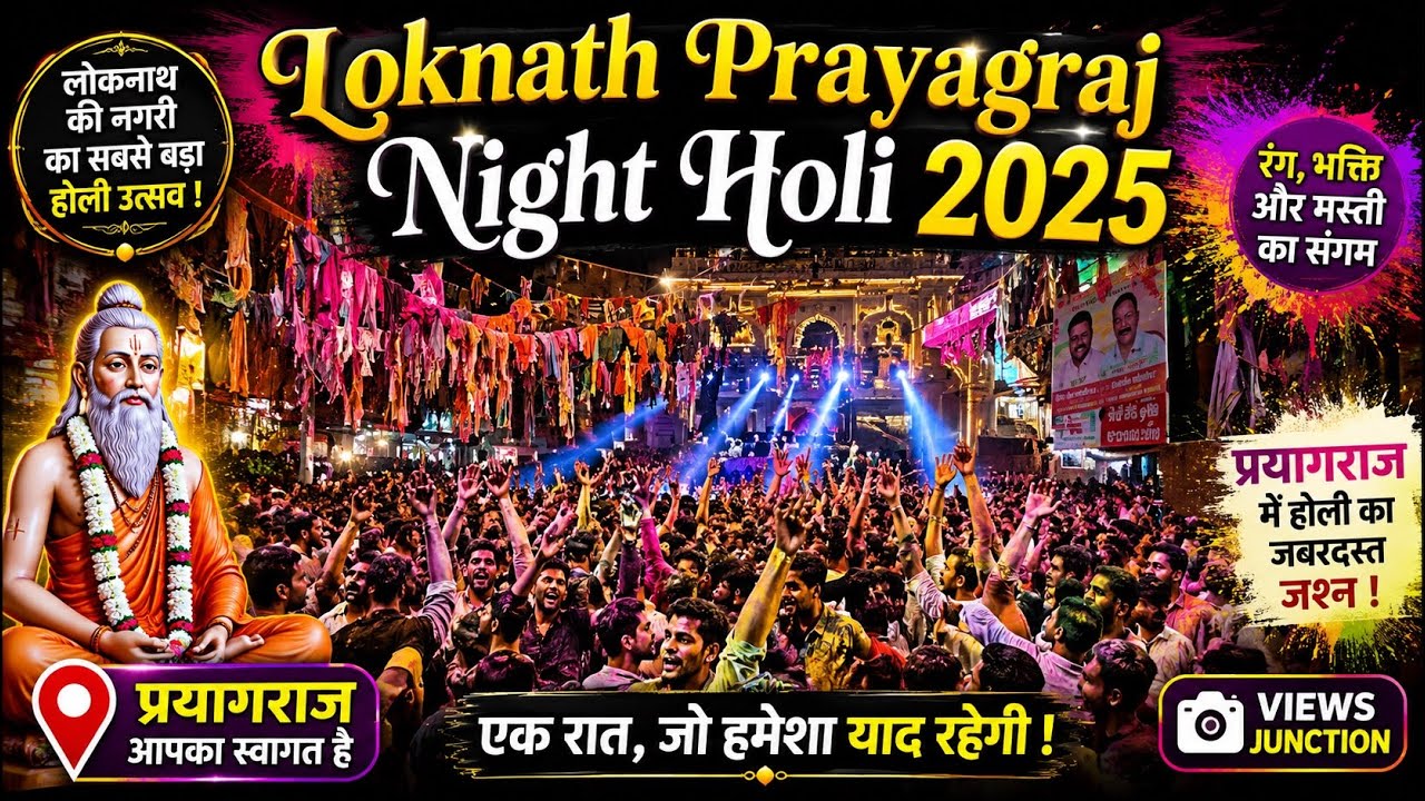 Prayagraj Loknath Night Holi 2025 | लोकनाथ प्रयागराज रात की होली 2025