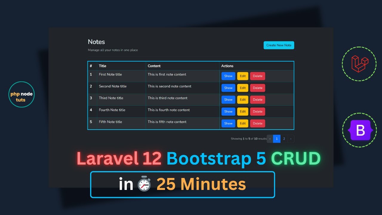 😱Создайте полноценную CRUD-систему с Laravel 12 и Bootstrap 5 за 25 минут | Laravel 12 Bootstrap ...